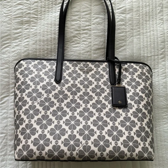 Kate Spade Black and White Floral Tote Bag - Picture 2 of 6